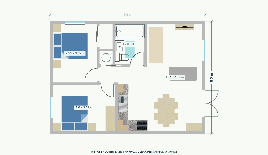 Family 58 dimensioned floor plan