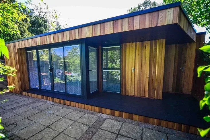 The finished St Albans garden studio and hidden storage