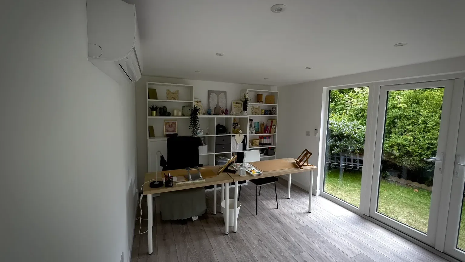 Real TRJ garden office with desks, storage and natural light