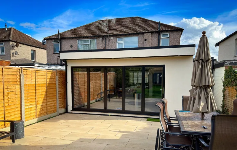 SIP extension with wide glazed doors