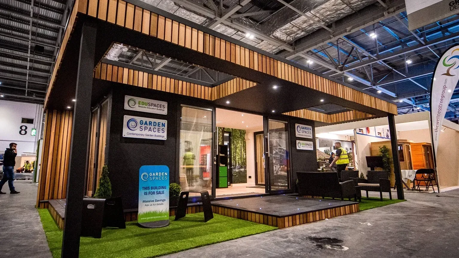 Timber exhibition structure displayed at Grand Designs