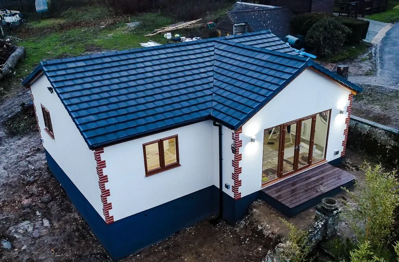 Finished pitched-roof annexe exterior