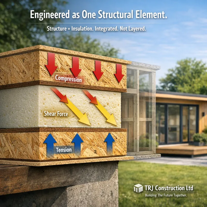 Structural Insulated Panel composite structure illustration