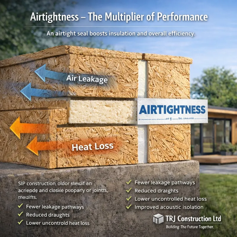 SIP panel airtightness and heat-loss illustration