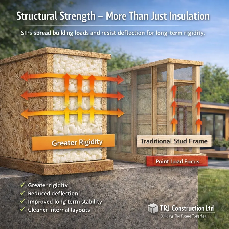 Structural strength and load distribution in SIP panels