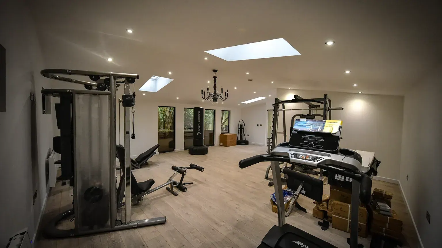 home gym with sip panels 