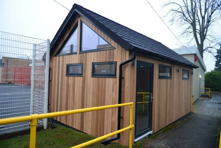 Apex classroom beside the school court — Wimbledon Park, London