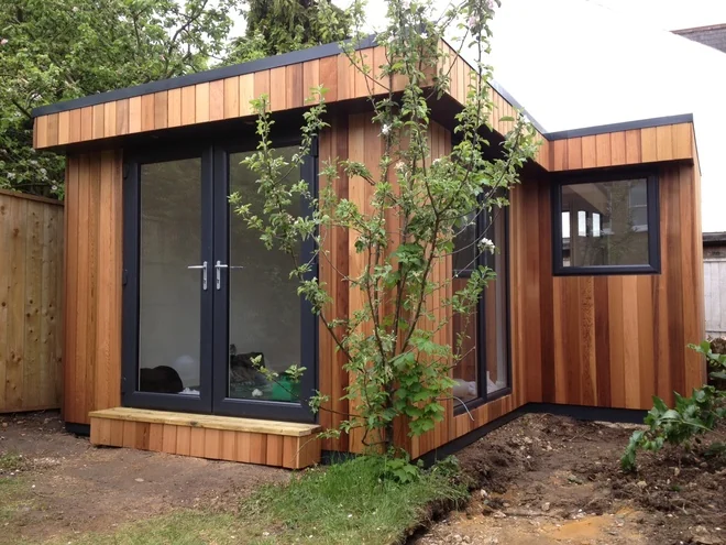 Treatment building beside the tree — Finchley, North London