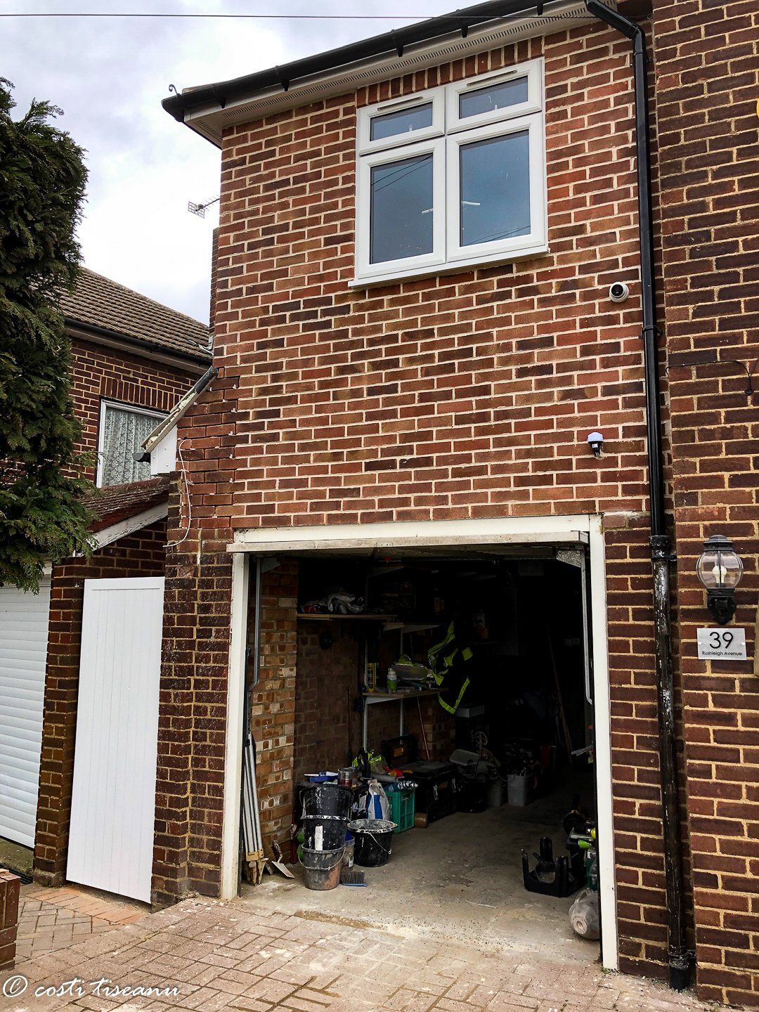 House extension opening during structural work