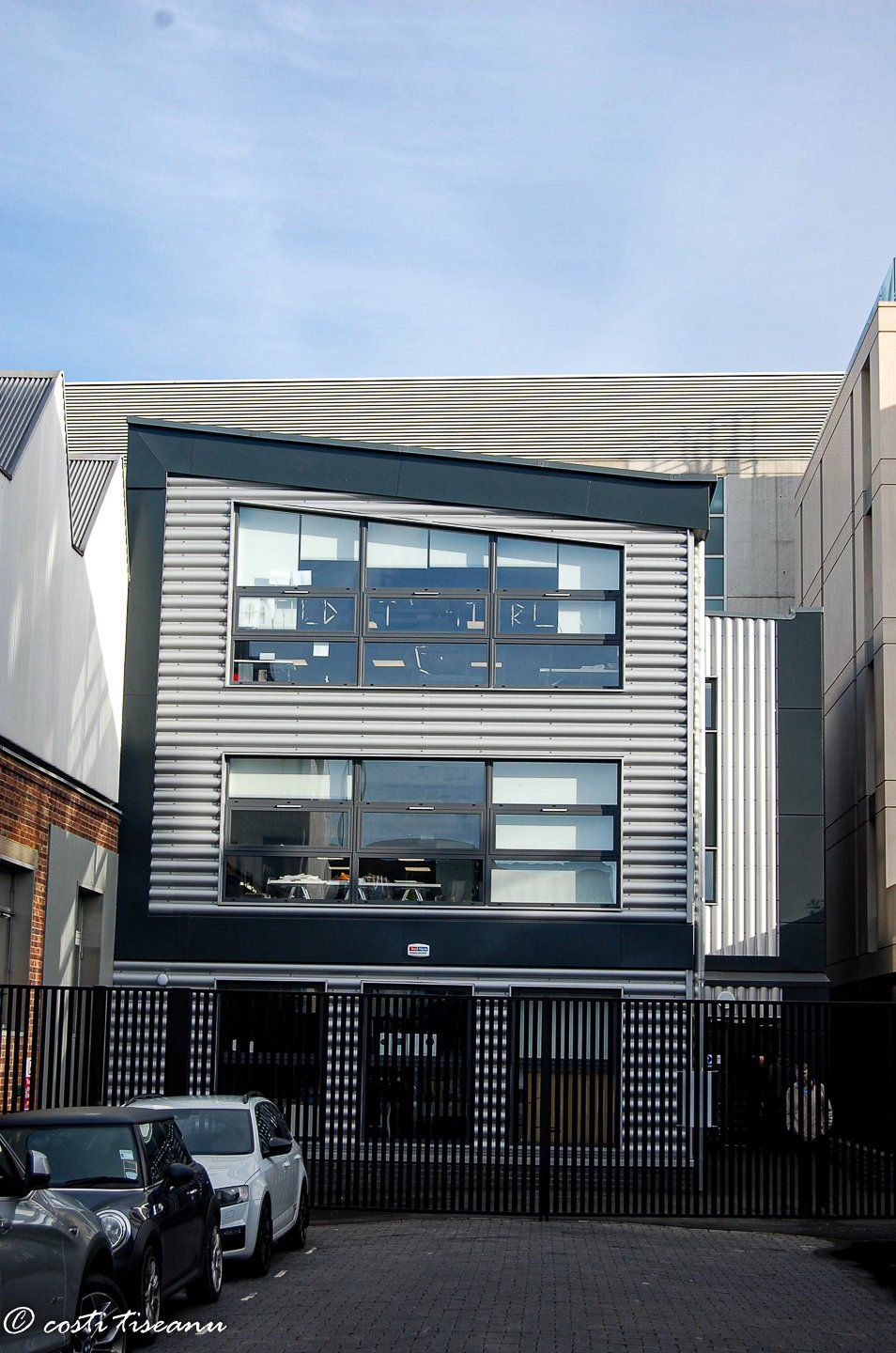 Completed commercial building viewed from the adjoining site
