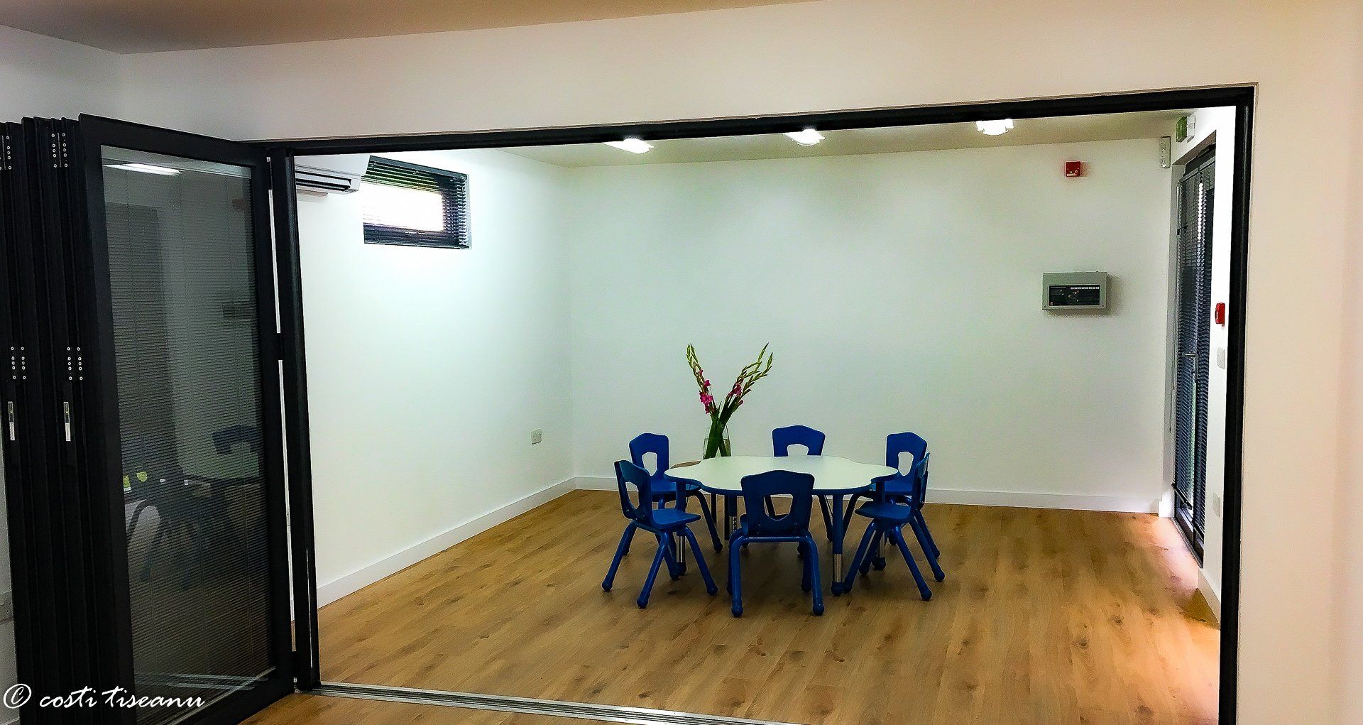 School-room interior with a small table and chairs