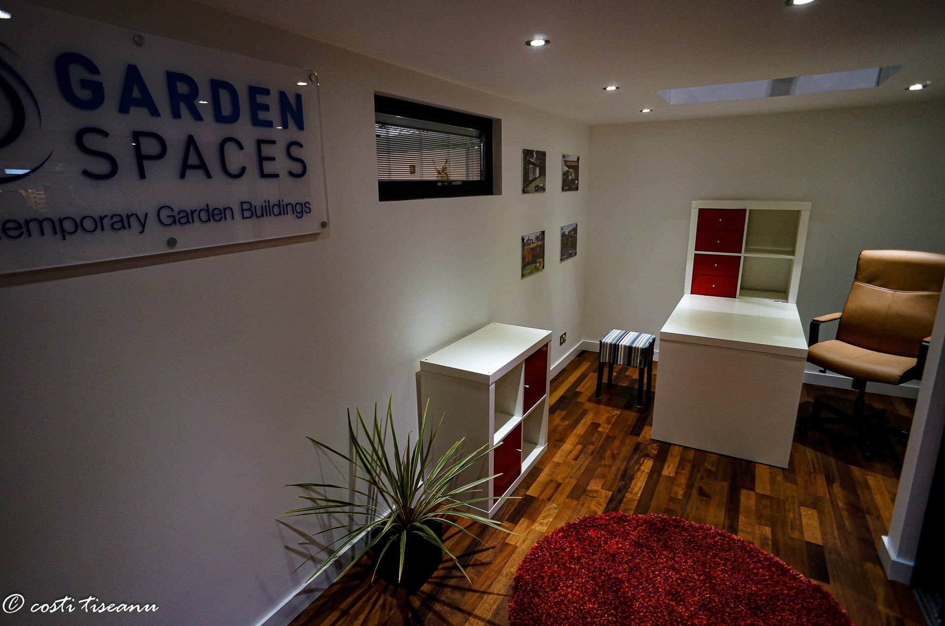 Seating area inside the Garden Spaces exhibition room
