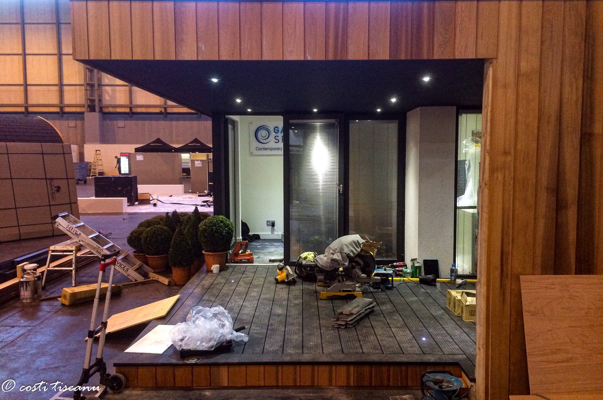 Exhibition-room interior during fit-out