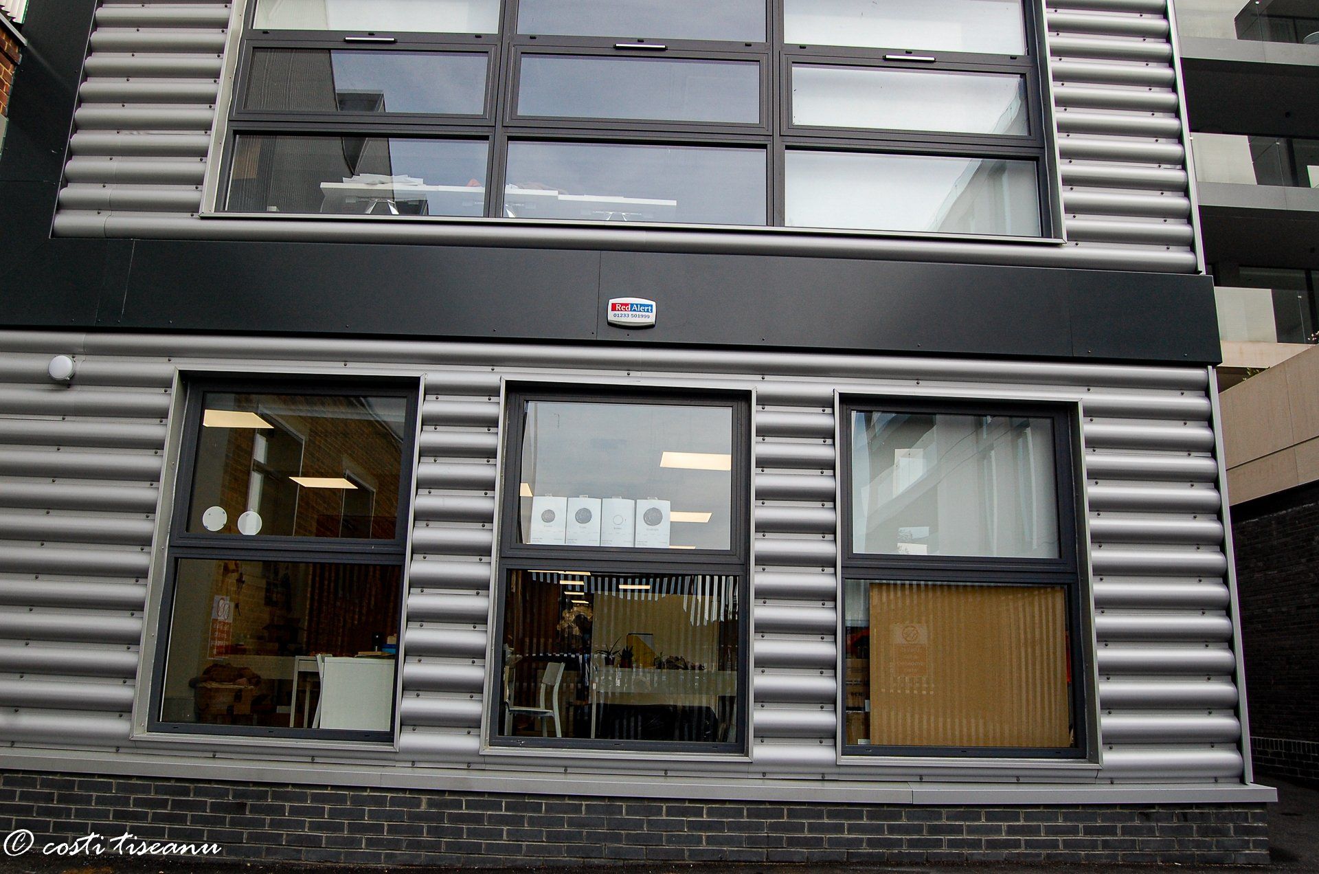 Lower-storey windows of the completed commercial annexe