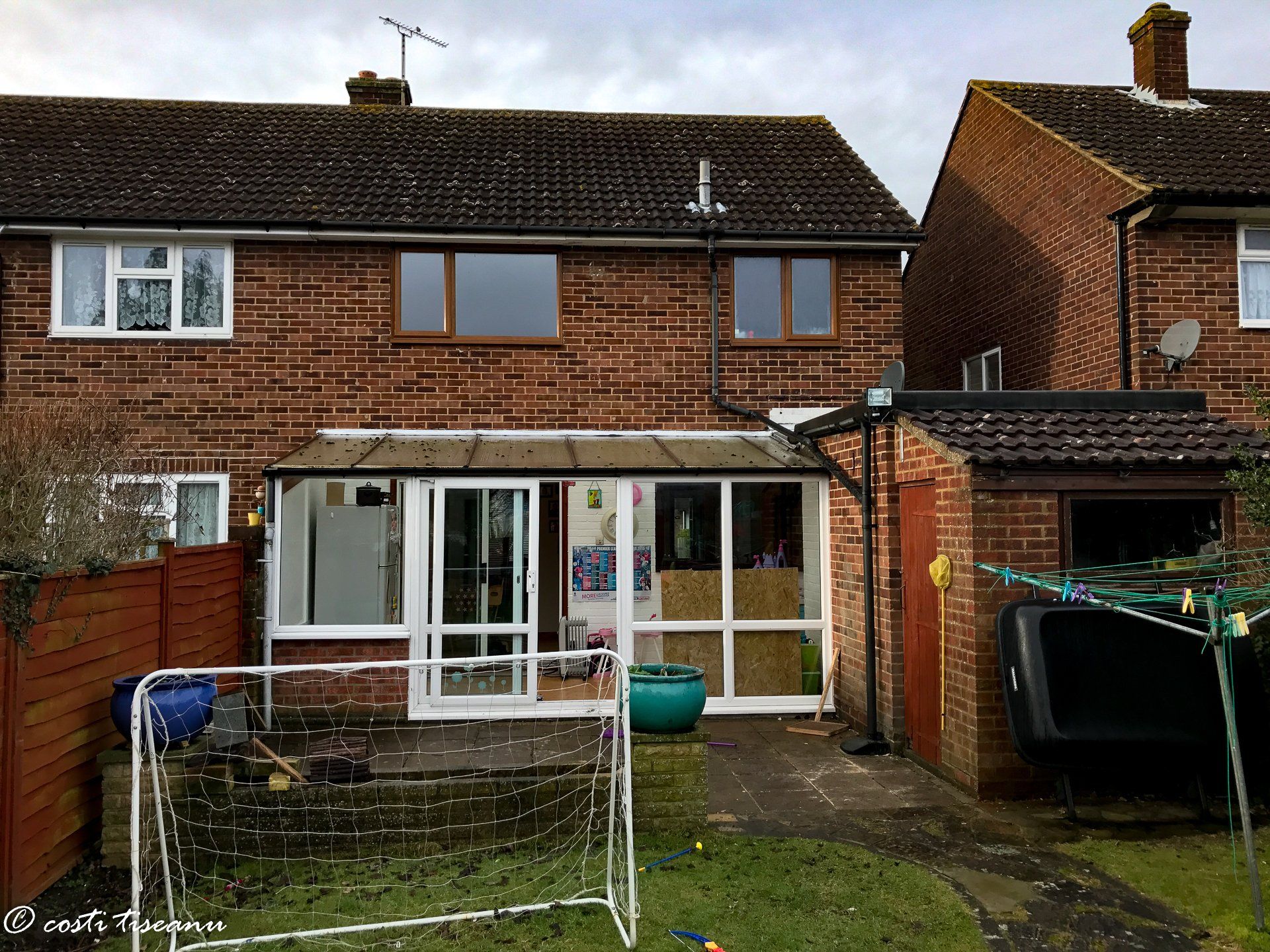 Existing rear of the house and glazed garden-facing room