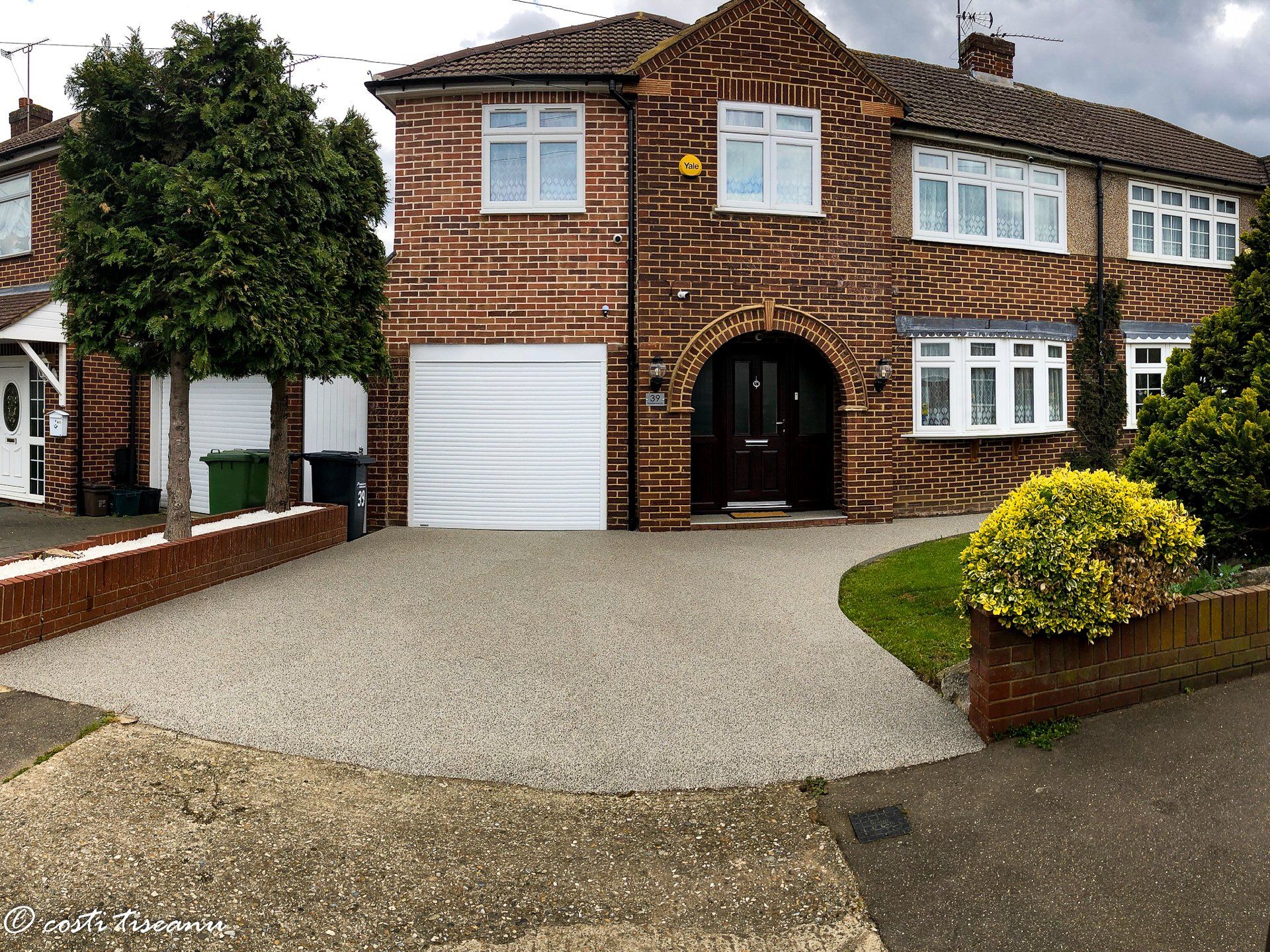 Brick house frontage after extension works